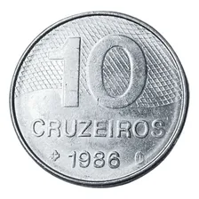 Moeda Antiga Do Brasil - 10 Cruzeiros De 1986 Foto mini 1