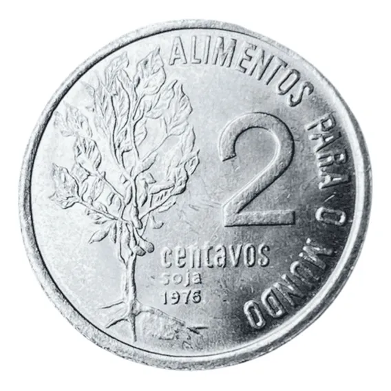 Moeda Antiga Do Brasil - 2 Centavos Fao De 1976 Foto 1