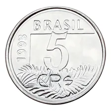 Moeda Antiga Do Brasil - 5 Cruzeiros Reais De 1993 - Arara Foto mini 1