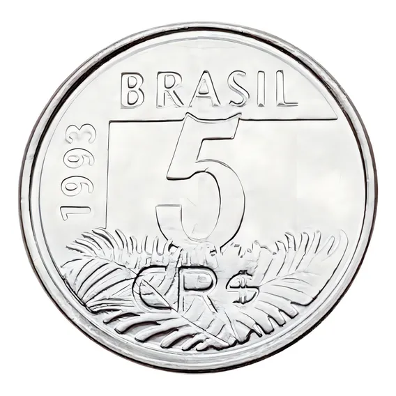 Moeda Antiga Do Brasil - 5 Cruzeiros Reais De 1993 - Arara Foto 1