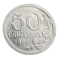 Moeda Antiga Do Brasil - 50 Centavos Alumínio De 1965 Foto mini 2