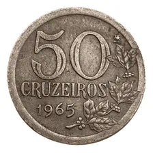 Moeda Antiga Do Brasil - 50 Centavos Alumínio De 1965 Foto mini 1