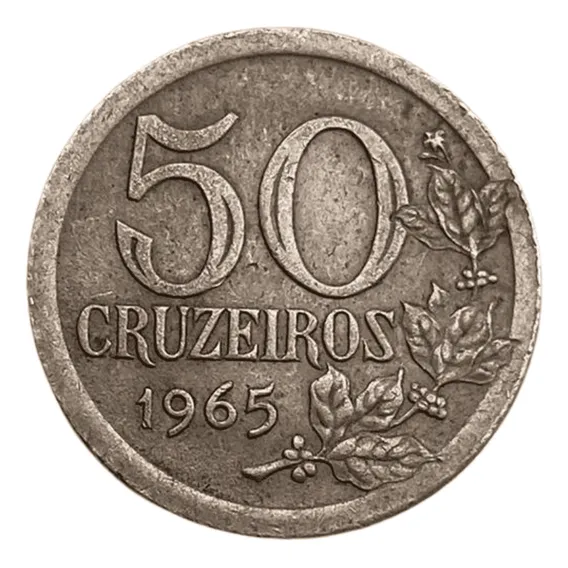 Moeda Antiga Do Brasil - 50 Centavos Alumínio De 1965 Foto 1