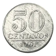 Moeda Antiga Do Brasil - 50 Centavos Fc Alumínio De 1960 Foto mini  2