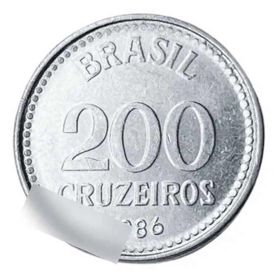 Moeda Brasileira De 200 Cruzeiros Fc 1986 Foto 1