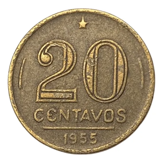 Moeda Do Brasil - 20 Centavos De 1955 - Rui Barbosa Foto 1