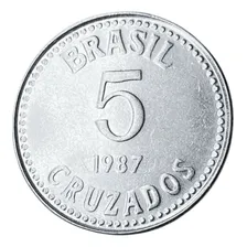 Moeda Do Brasil - 5 Cruzados - (1987) Foto mini 1