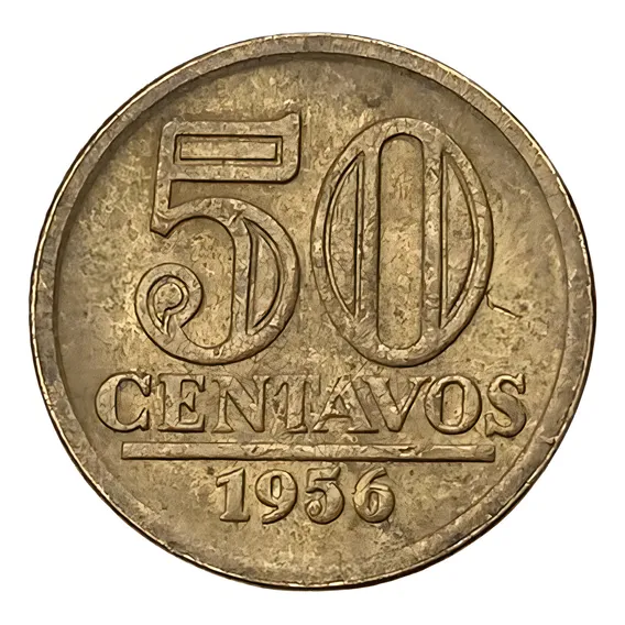 Moeda Do Brasil - 50 Centavos De 1956 - M贸dulo Menor Foto 1
