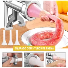 Moedor Carne Fazer Hambúrguer Manual Embutidos Linguiça Foto mini 3