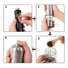 Moedor De Sal E Pimenta Elétrico Aço Inox Cozinha Gourmet Foto mini 4