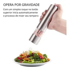 Moedor De Sal E Pimenta Elétrico Aço Inox Cozinha Gourmet Foto mini 3