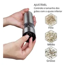 Moedor De Sal E Pimenta Elétrico Aço Inox Cozinha Gourmet Foto mini 2