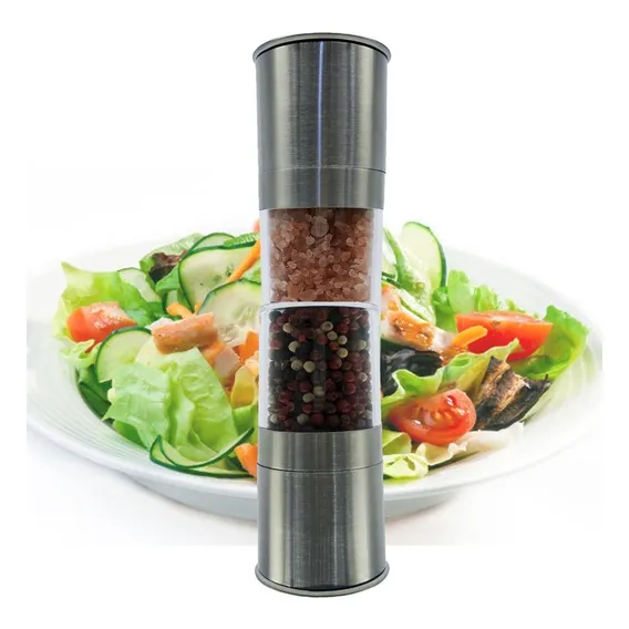 Moedor Inox Para Sal Grosso, Pimenta, Temperos 2 In 1 Pratic Foto 1