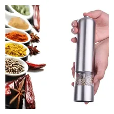 Moedor Pimenta Ou Sal Gourmet Eletrico Com Luz A Pilha Inox Foto mini 4