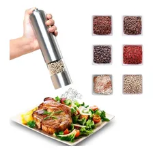 Moedor Pimenta Ou Sal Gourmet Eletrico Com Luz A Pilha Inox Foto mini 1