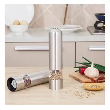 Moedor Pimenta Ou Sal Gourmet Eletrico Com Luz A Pilha Inox Foto mini 3