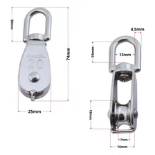 Moitão Roldana Em Aço Inox N20 Roldana Com Capacidade De Suporte Até 75kg Lanchas Barcos Rede Pesca Espinhel Roldanas Polia Moitão Modelo Multiuso Seavix Foto mini  2