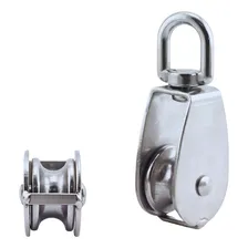 Moitão Roldana Em Aço Inox N20 Roldana Com Capacidade De Suporte Até 75kg Lanchas Barcos Rede Pesca Espinhel Roldanas Polia Moitão Modelo Multiuso Seavix Foto  mini 1