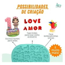 Molde Biscuit De Silicone Alfabeto Letras Para Aplique Vela Cor Molde De Silicone Para Biscuit Alfabeto Letras Fofo Foto mini  3