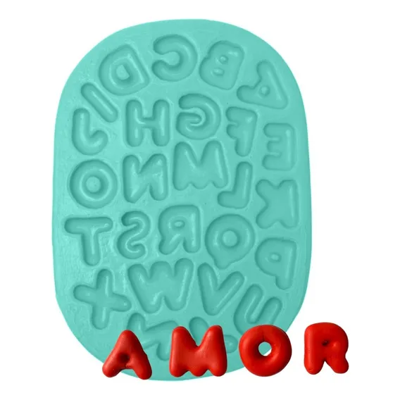 Molde Biscuit De Silicone Alfabeto Letras Para Aplique Vela Cor Molde De Silicone Para Biscuit Alfabeto Letras Fofo Foto 1