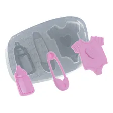 Molde De Silicone 498 - Alfinete + Mamadeira + Body - BebĂȘ Foto mini 1