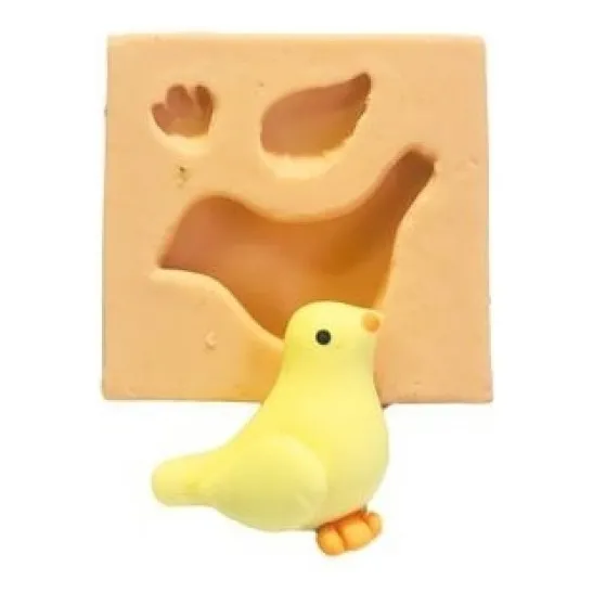 Molde De Silicone Passarinho Amarelo Para Decorar Foto 1