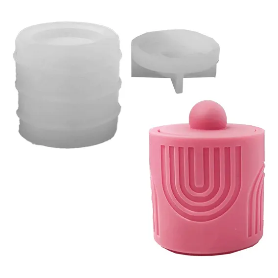 Molde De Silicone Pote Com Tampa Modelo 16 Foto 1