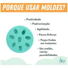 Molde De Silicone Sapatinhos Para Apliques Biscuit Cor Molde de Silicone para Biscuit Sapato Aplique Biscuit Boneca Foto mini 4