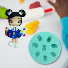 Molde De Silicone Sapatinhos Para Apliques Biscuit Cor Molde de Silicone para Biscuit Sapato Aplique Biscuit Boneca Foto mini  2