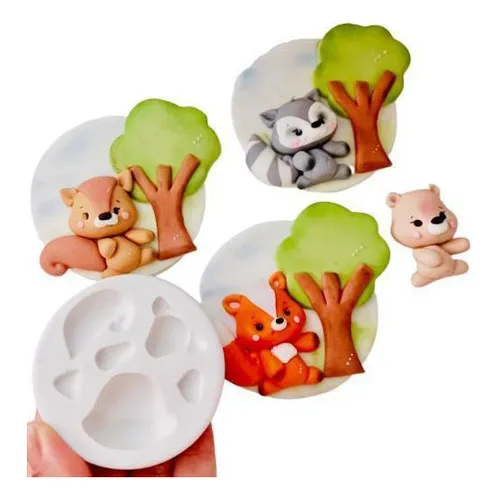 Molde De Silicone Universal Animais Do Bosque Foto 1