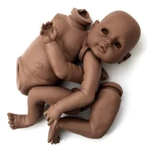 Molde Diva Cegonha Reborn Dolls Negra Corpinho Articulado Silicone Foto mini 1