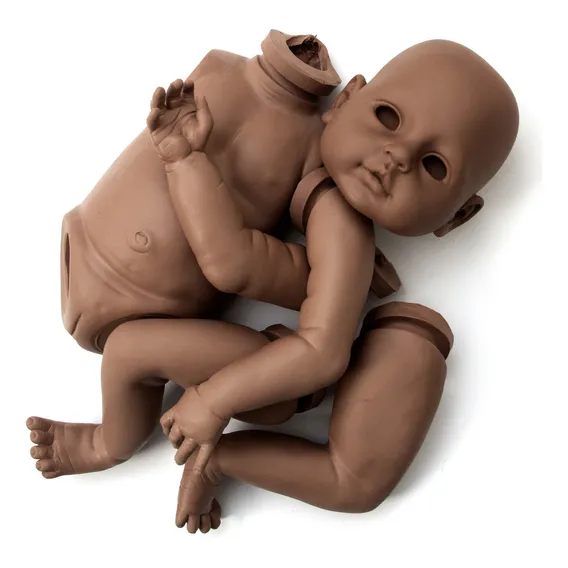 Molde Diva Cegonha Reborn Dolls Negra Corpinho Articulado Silicone Foto 1
