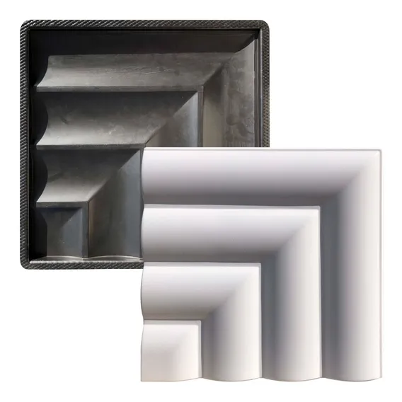 Molde Gesso Cimento Abs 3d Cabeceira 40x40 - Imediato Cor Preto Foto 1