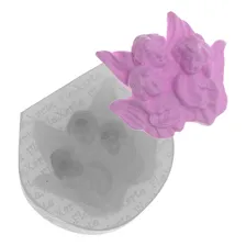 Molde Silicone 836 - 3 Anjos Sabathiel - Batizado - Flexarte Foto mini 1