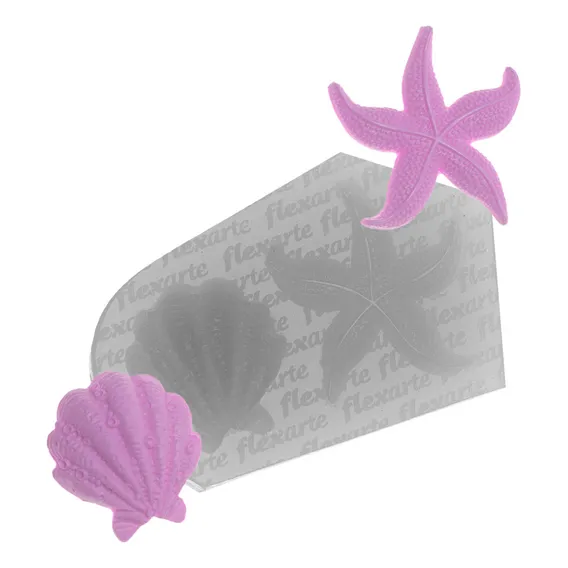 Molde Silicone 842 - Estrela Do Mar - Fundo Mar - Flexarte Foto 1