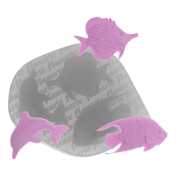 Molde Silicone 845 - Peixes + Golfinho - Fundo Mar Foto 1