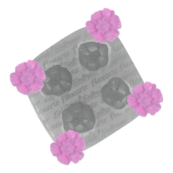 Molde Silicone 873 Quart De Florzinhas - Flor - Flexarte Foto 1