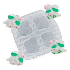 Molde Silicone 929 - Quatro Coelhos De Páscoa - Flexarte Foto  mini 1