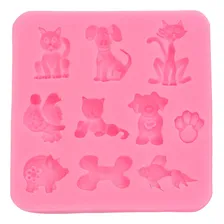 Molde Silicone Animais Gato Cachorro Peixe Porco Passarinho Foto mini 3