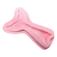Molde Silicone Cauda Sereia Resina Biscuit Pasta Americana Cor Branco Foto mini 2
