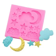 Molde Silicone Ceu Lua Nuvem Estrela Chocolate Fondant Pasta Foto  mini 1