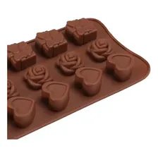 Molde Silicone Chocolate Bombom Coraçao Flor Rosa Presente Foto mini  3