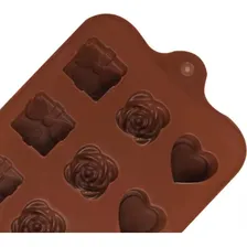 Molde Silicone Chocolate Bombom Coraçao Flor Rosa Presente Foto mini 4