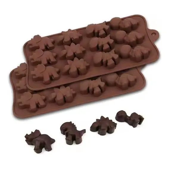 Molde Silicone Chocolate Bombom Dinossauro Fondant Biscuit Foto 1
