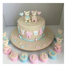 Molde Silicone Confeitaria Chá Bebê Roupa Bebê Cor Branco Foto mini  3
