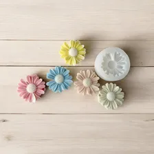Molde Silicone Flor Margarida Sabonete Resina Biscuit Vela Cor Branco Foto mini 3