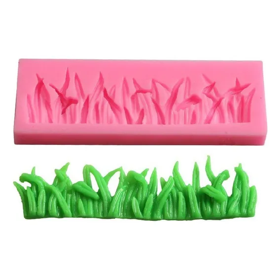 Molde Silicone Grama Folhas Mato Arbusto Floresta Gramado Foto 1