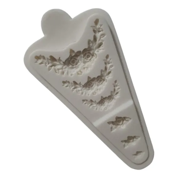 Molde Silicone Guirlandas Arabesco Flores Babado 6 Tamanhos Foto 1
