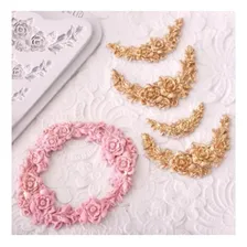 Molde Silicone Guirlandas Arabesco Flores Babado 6 Tamanhos Foto mini 3