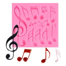 Molde Silicone Musica Letras Notas Musicais Fondant Biscuit Foto mini 1
